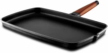 Symple Stuff Jo Non-Stick Griddle Symple Stuff Colour: Black/Madera, Size: 40cm  - Size: 118cm H X 297cm W X 500cm D