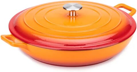 Symple Stuff Clothilde Dutch Induction Cast Iron Round Casserole Symple Stuff Colour: Orange, Capacity: 3.4L  - Size: 52cm H X 165cm W X 45cm D