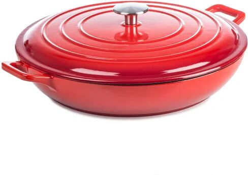 Symple Stuff Clothilde Dutch Induction Cast Iron Round Casserole Symple Stuff Colour: Red, Capacity: 3.4L  - Size: 52cm H X 165cm W X 45cm D