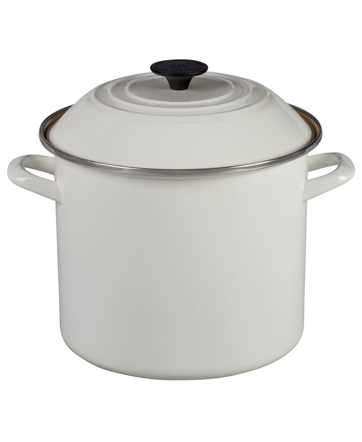 Le Creuset 10 Quart Enamel on Steel Stock Pot with Lid - White