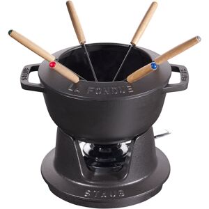 Staub Fondue Set  Ø 18 Cm - Svart Med Blank Insida