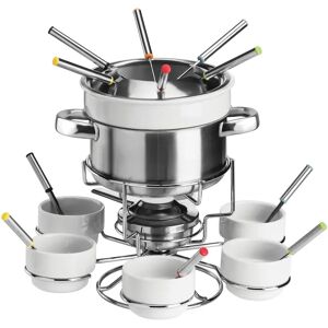 Symple Stuff 2 L Stainless Steel Fondue Set  gray/white 27.0 H cm