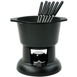 Chasseur Cast Iron Matt Black Fondue Set