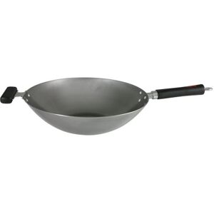 Dexam 14"/36cm Heavy Gauge Uncoated Carbon Steel Wok with Staycool Handle