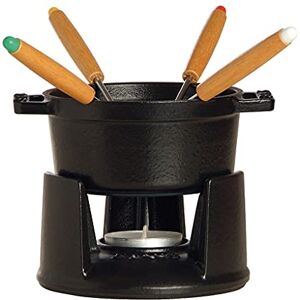 STAUB Cast Iron Mini Fondue Set, Black, 10 cm