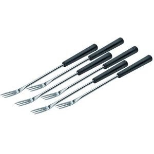 Kuhn Rikon Cheese & Meat Fondue Forks Plastic 6 Pieces, Silver/Black, 26.5 x 1.5 x 1.5 cm