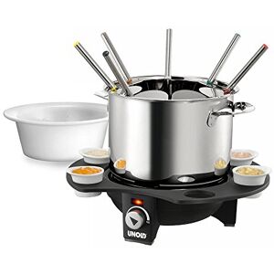 Unold Elegance Electric Fondue Set 48645 - 1.5L Stainless Steel Pot - 900ml Ceramic Bowl - 1000W - For up to 8 Persons