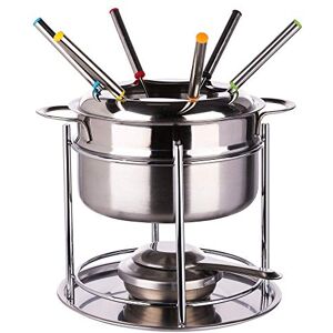 JJA Stainless steel fondue set for 6 people, multi-coloured, D. 19 x H. 17 cm, stars and stripes