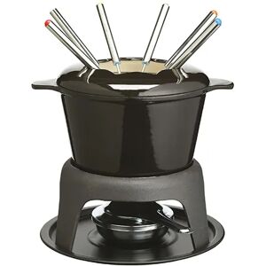 MasterClass Master Class Cast Iron Enamelled Black Fondue Set