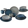 CreaTable Kombiservice »Geschirr-Set Modern Scandic«, (Set, 16 tlg., Kaffeeservice und Tafelservice im Set, für 4 Personen), Service,... blau