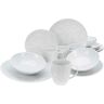 CreaTable Kombiservice »Geschirr-Set Home - Blätter«, (Set, 16 tlg., Kaffeeservice und Tafelservice im Set, für 4 Personen), Service, weiß,... weiß