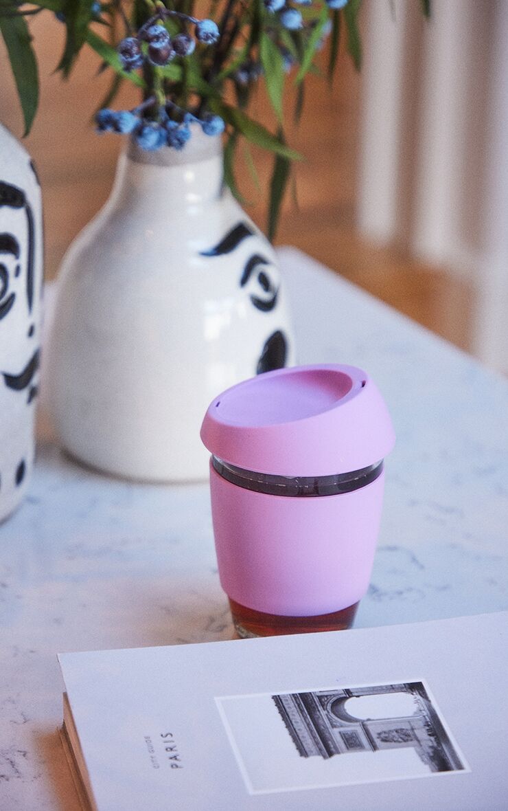 PrettyLittleThing Purple Glass Coffee Mug  - Purple - Size: One Size