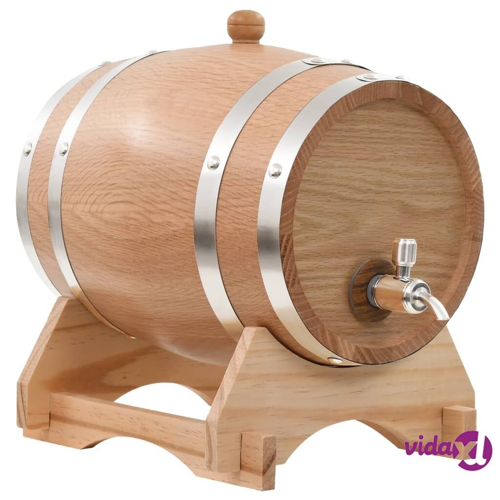 vidaXL Wine Barrel with Tap Solid Oak Wood 12 L