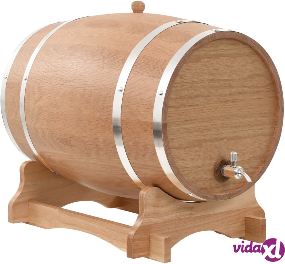 vidaXL Wine Barrel with Tap Solid Oak Wood 35 L