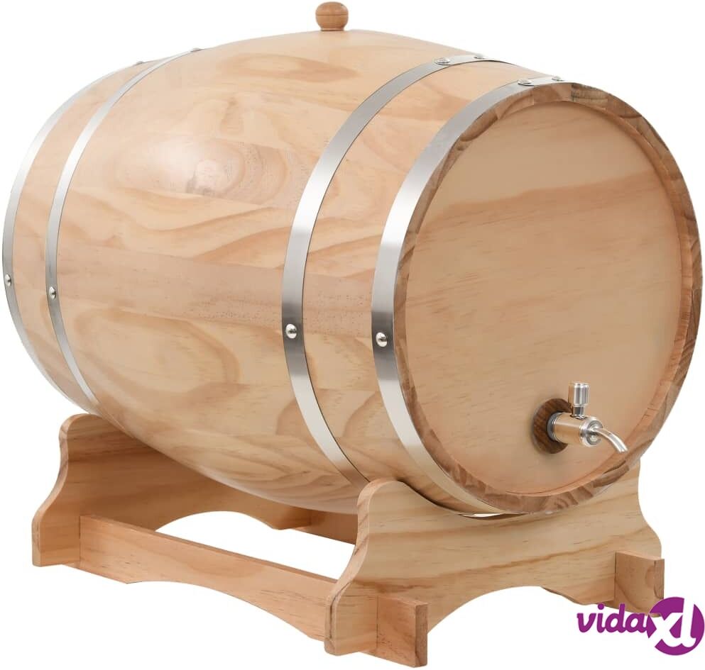 vidaXL Wine Barrel with Tap Solid Pinewood 35 L