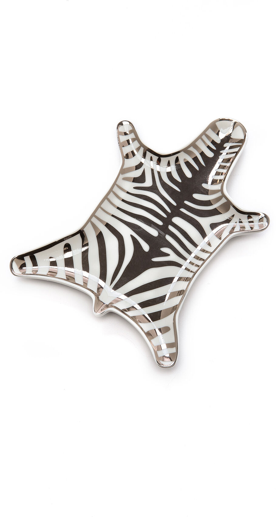 Jonathan Adler Metallic Zebra Dish Silver One Size  Silver  size:One Size