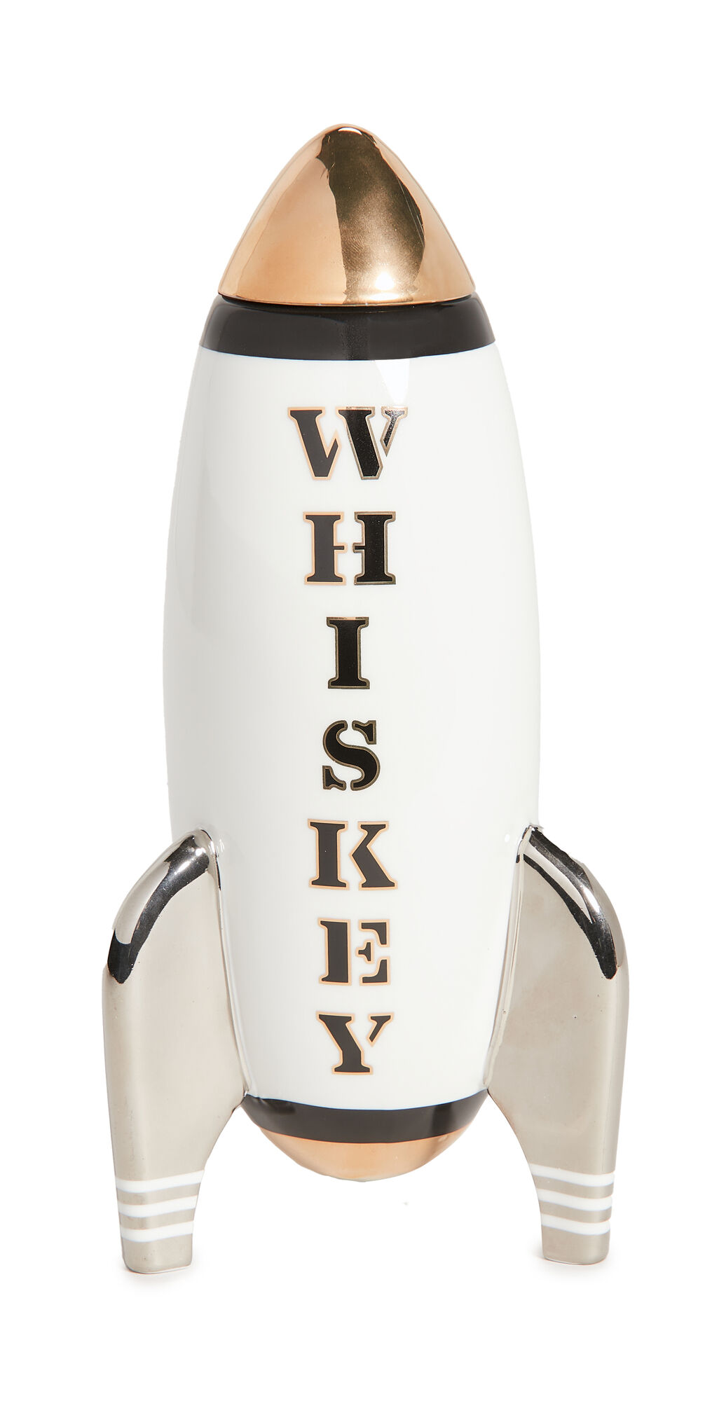 Jonathan Adler Rocket Decanter - Whiskey White w/ Black/Gold/Silver One Size    size: