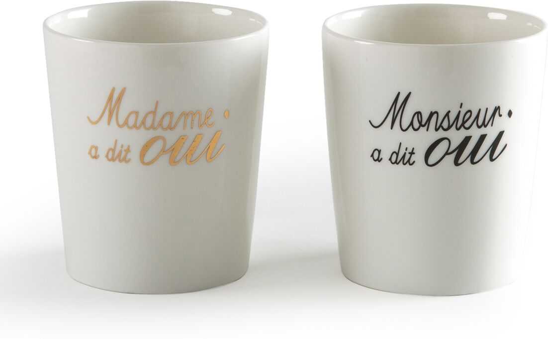 LA REDOUTE INTERIEURS Coffret de 2 tasses porcelaine "Mariage" MARRYME