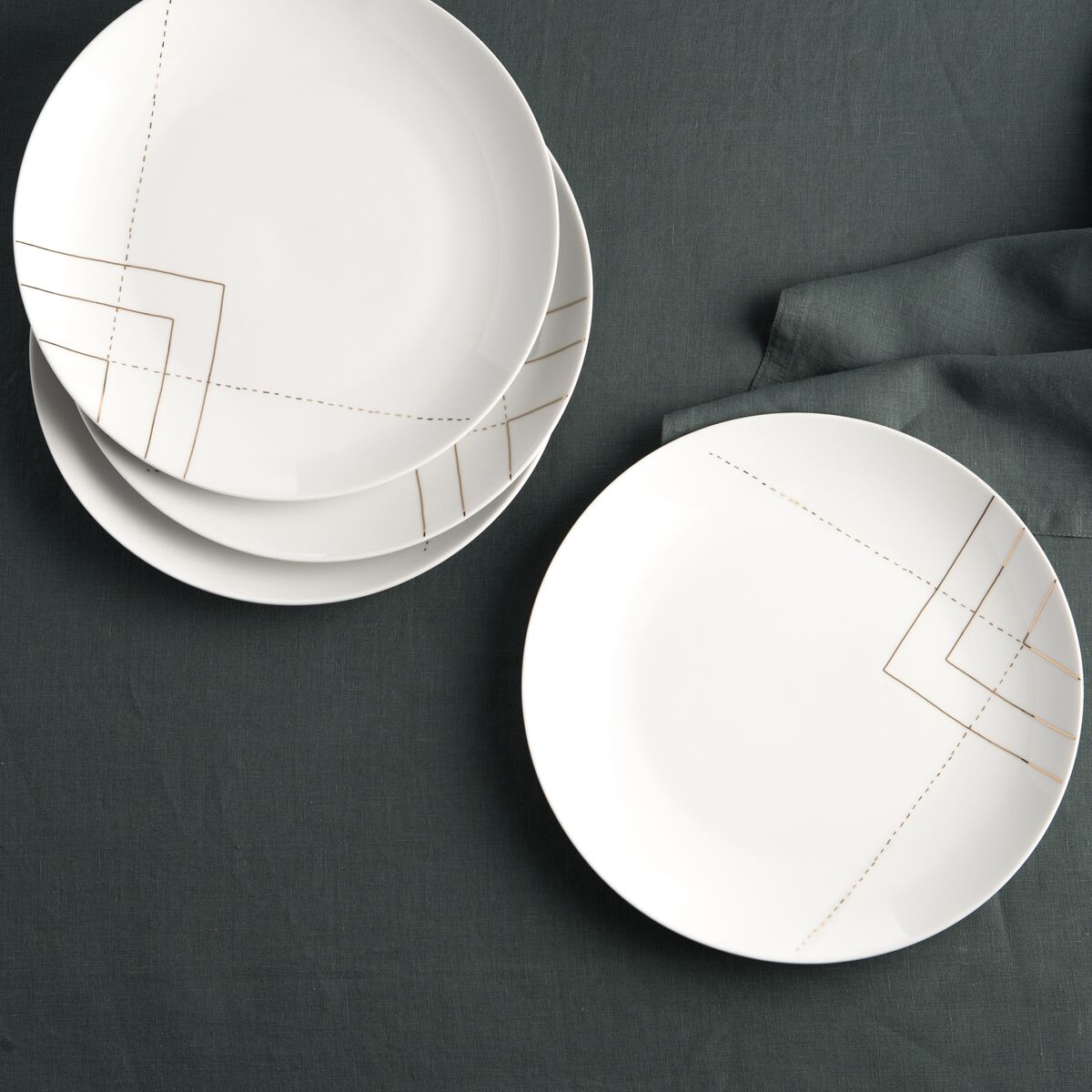 LA REDOUTE INTERIEURS Lot 4 assiettes, Solaine