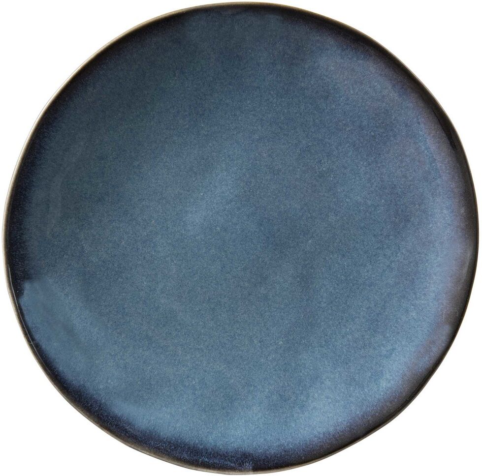 Maisons du Monde Assiette plate en faïence bleue