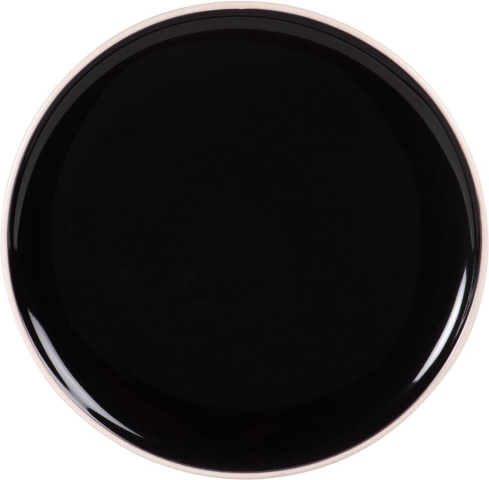 Maisons du Monde Assiette plate en faïence noire et blanche