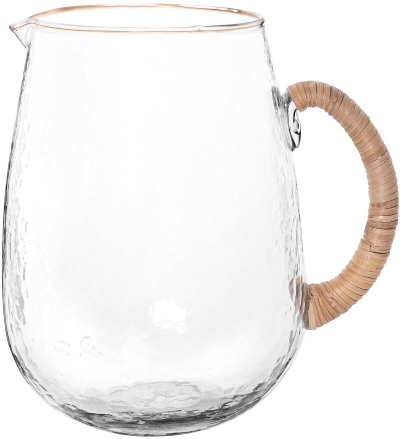 Maisons du Monde Carafe en verre martelé et raphia 1.8L