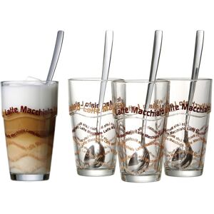 Ritzenhoff & Breker Latte-Macchiato-Glas, (Set, 8 tlg.), 4 Gläser, 4... transparent/braun