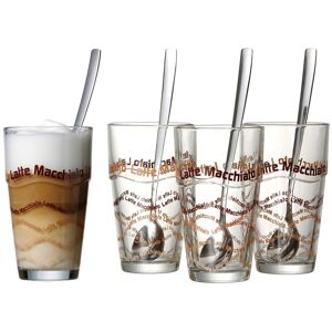 Ritzenhoff & Breker Latte-Macchiato-Glas, (Set, 8 tlg.), 4 Gläser, 4... transparent/braun Größe