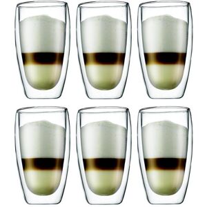 Bodum Latte-Macchiato-Glas »Kaffeeglas Pavina 4,5 dl, 6 Stück, Transparent«,... transparent Größe