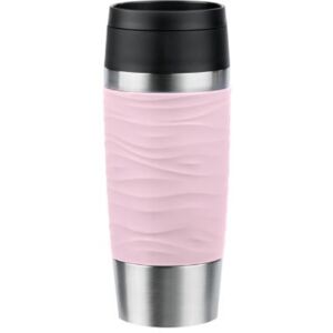 Emsa TRAVEL MUG Waves Thermobecher (hellrosa/edelstahl, 0,36 Liter)