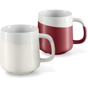 Tchibo Kaffeebecher, 2er Set weiss/ berry