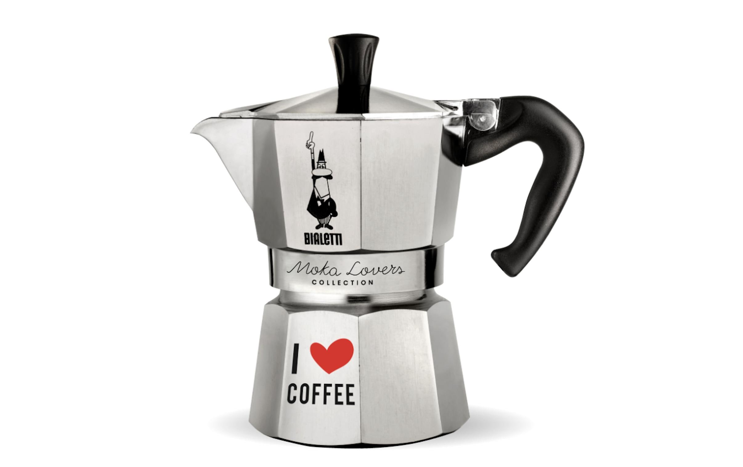 Bialetti Kaffeekanne »I love Coffe« silberfarben