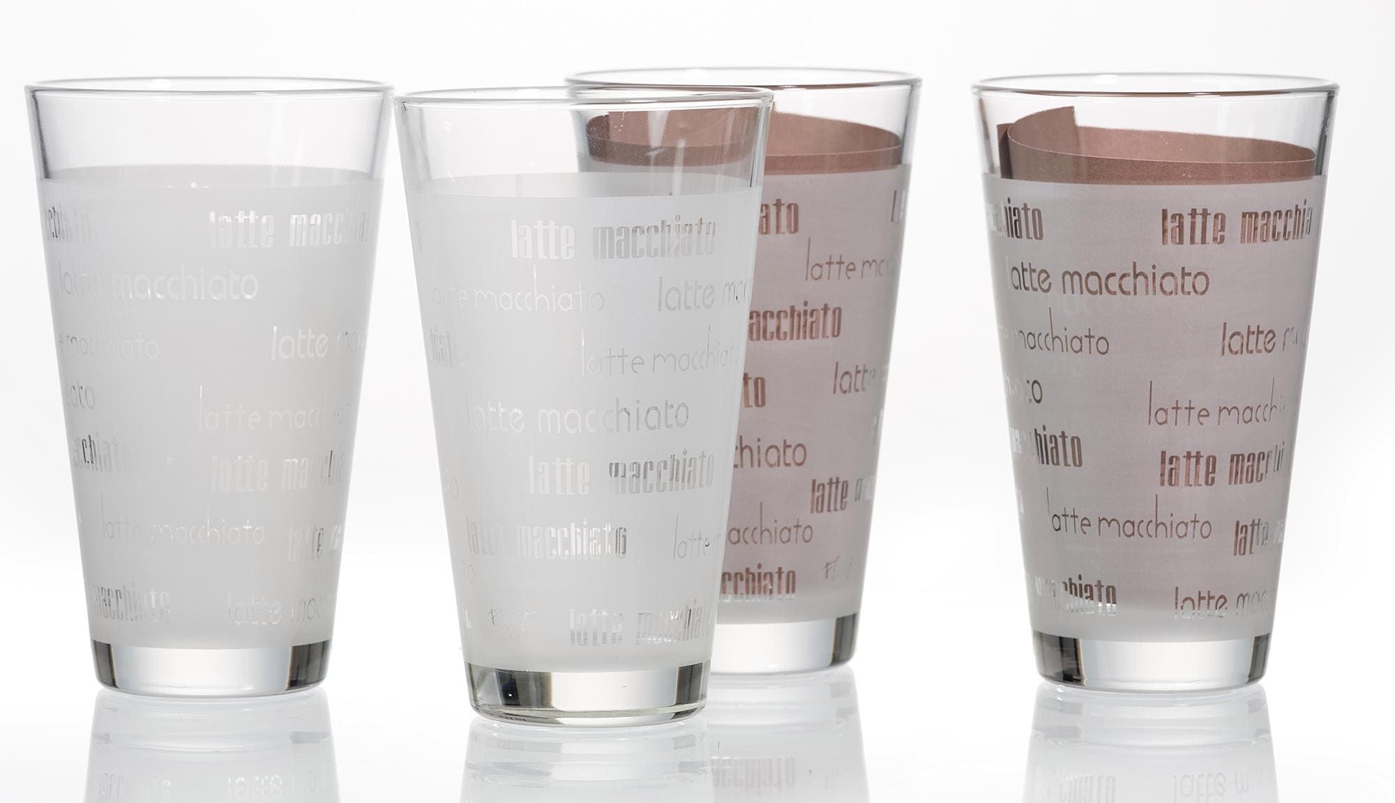 Ritzenhoff & Breker Latte-Macchiato-Glas »Chicco«, (Set, 4 tlg., (4 Becher),... weiss