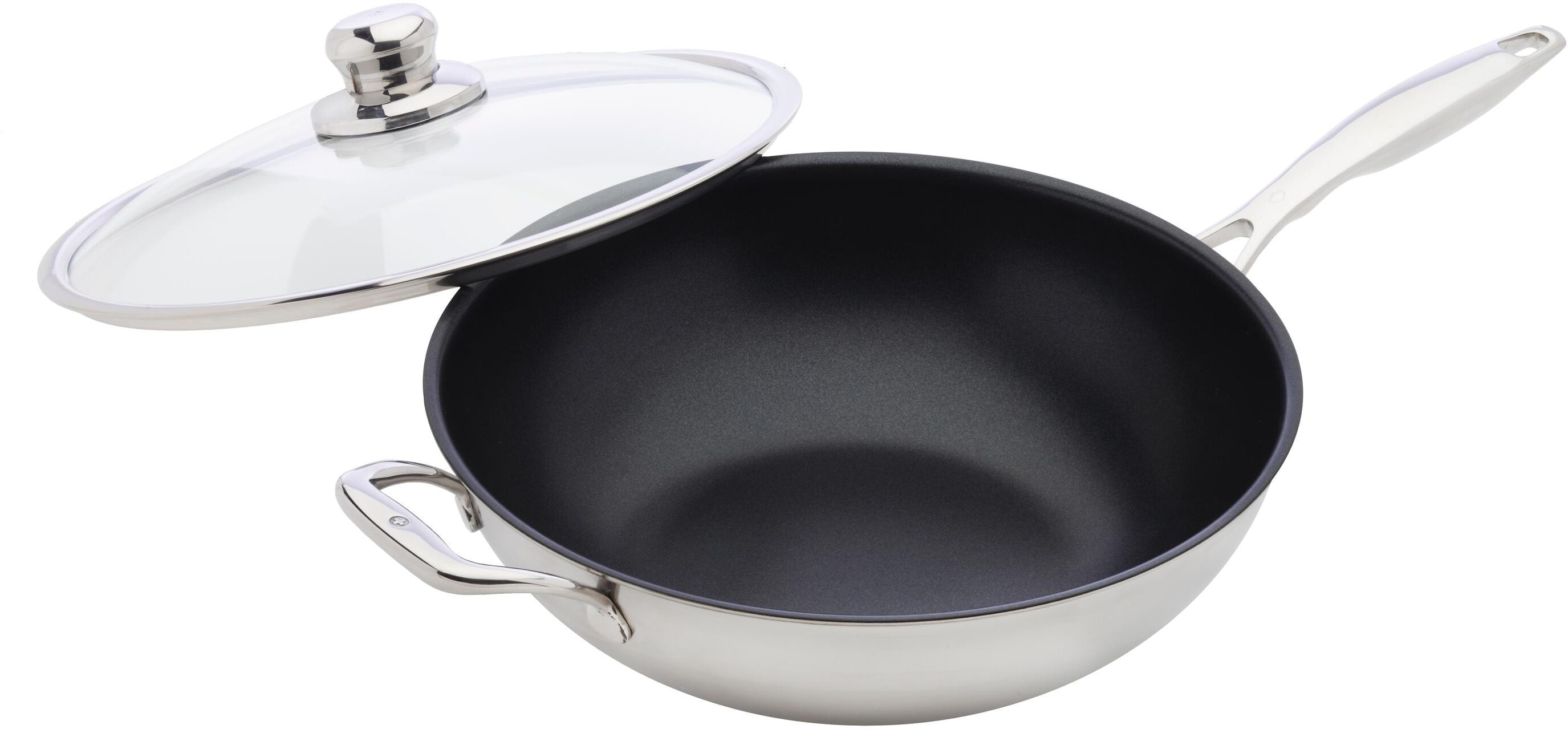 Swiss Diamond Wok »XD Nonstick Clad 32 cm«, Edelstahl, (2 tlg.) silberfarben