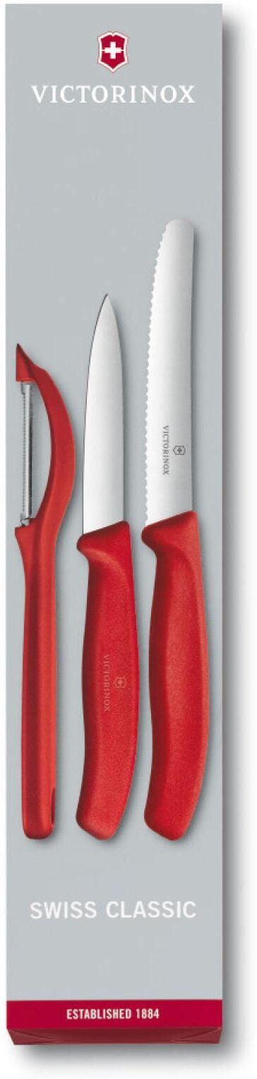 Victorinox Gemüsemesser, (3 tlg.) rot Größe