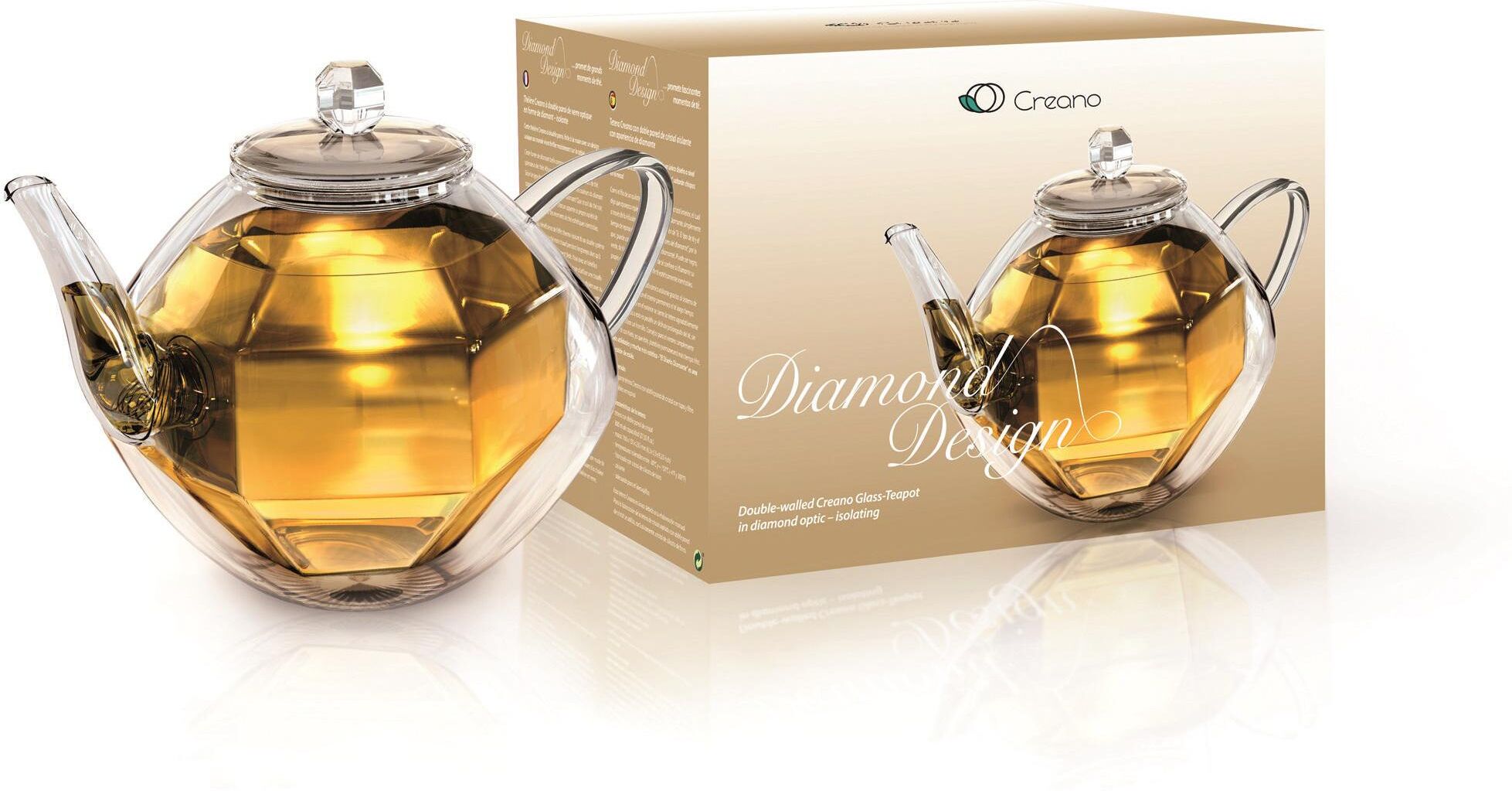 Creano Teekanne »Diamonddesign 0.8«, 0,8 l farblos Größe