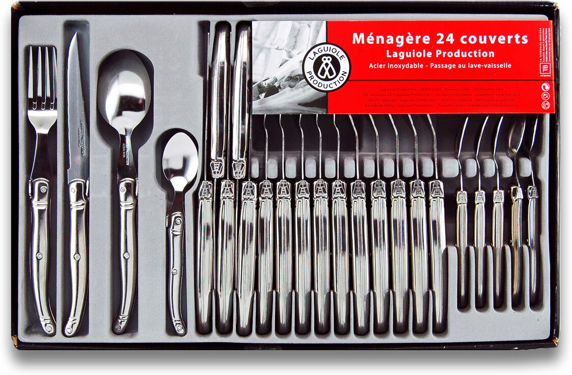 LAGUIOLE 24-teiliges Besteck-Set GRAU