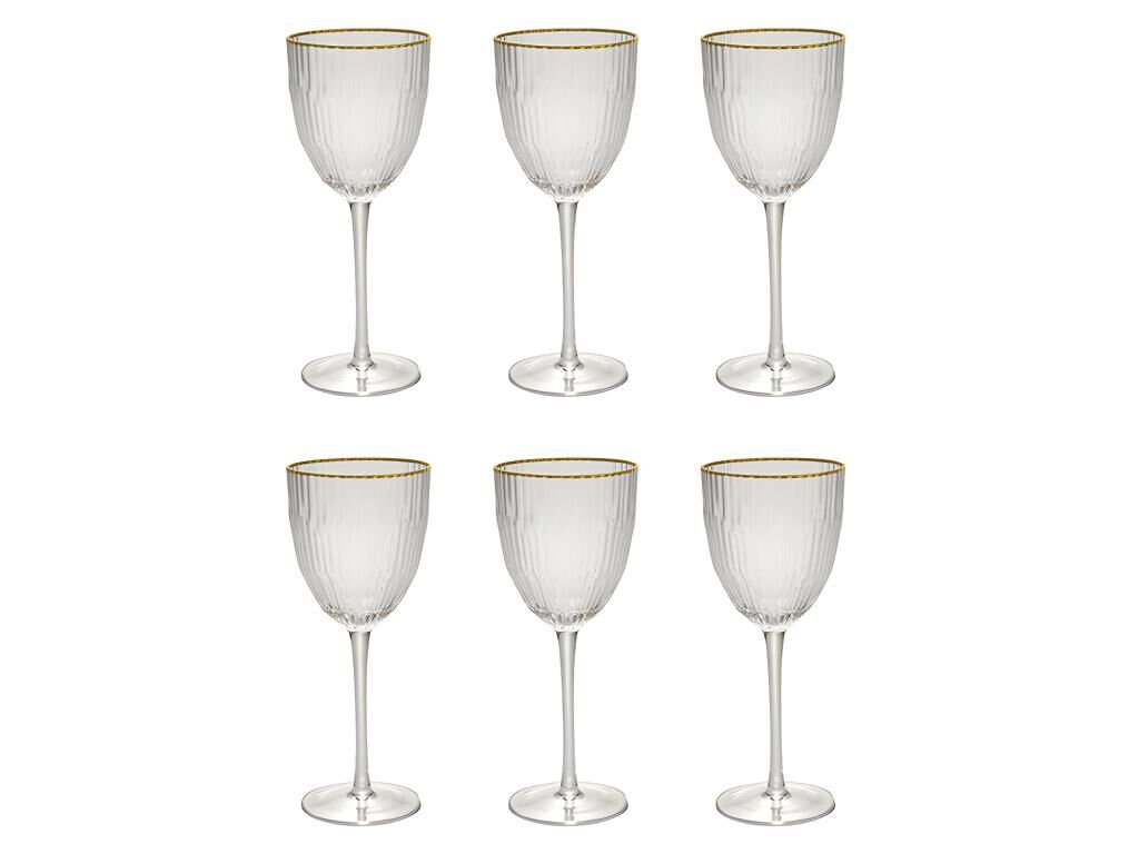 Vente-unique.ch Weinglas mit Goldrand 6er-Set ESMA - H. 23 cm - 39 cl