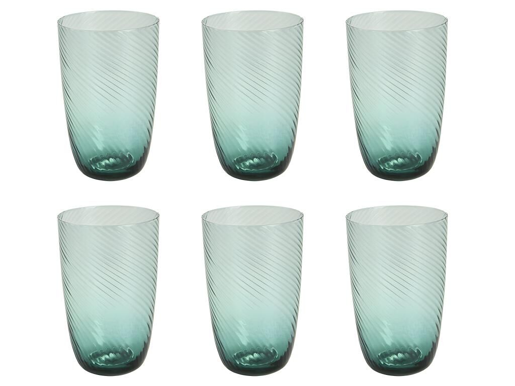 Vente-unique.ch Wasserglas 6er-Set JUDITH - Blau transparent - H. 14 cm - 55 cl