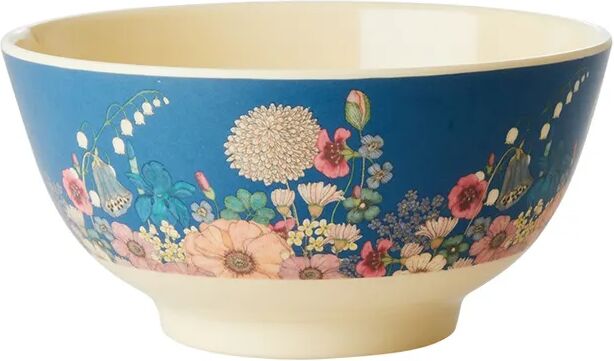 rice Melamin-Schale FLOWER COLLAGE mittel in blau