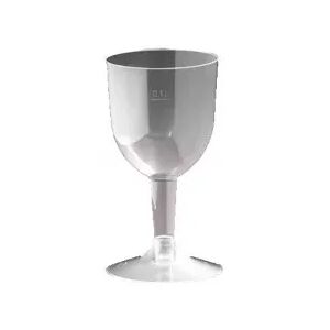 500 Weinglas 100 ml mit Steckfuß Polystyrol zweiteilig Einweg