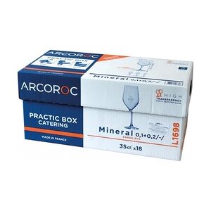 Table Roc GmbH Gastro Arcoroc Mineral Weinglas 35 cl mit Füllstrichen bei 0,1 und 0,2 l, 18er Practic-Box