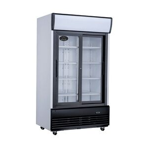 A&S polarny Groju Getränkekühlschrank Gewerbekühlschrank 1013l 2 Glastüren 1200 x 730 x 2036mm weiß