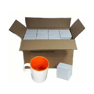 Airbrush-City 36 Stück Fototasse Sublimation Kaffee Tassen Becher WEISS - INNEN Orange
