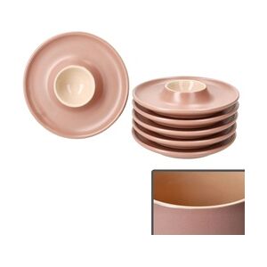 Ritzenhoff & Breker 6er Set Jasper Puder Eierbecher mit Ablage aus Steingut - 414561