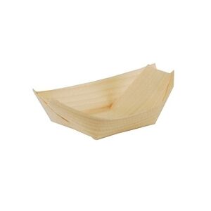 Papstar 500 Stück Fingerfood-Schalen aus Holz  pure , 11 x 6,5 cm  Schiffchen
