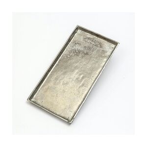 Tablett Dekoteller Dekoschale rechteckig Aluminium L: 29,8cm silber