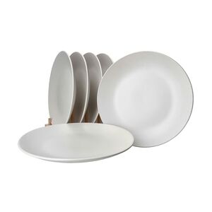 6er Set Dessertteller 21cm White Biata Steingut