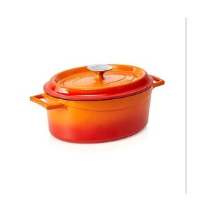 Was Gastro LAVA Casseroles oval, orange emailliert, Gusseisen 28 x 21 x 11 cm