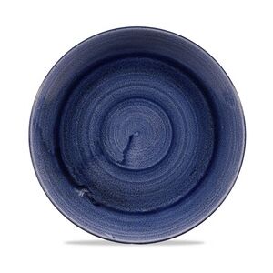 Churchill 12 x Teller flach coup 26cm STONECAST PATINA cobalt blue